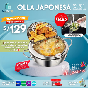 Olla freidora Japonesa 2.2 litros y Escurridor